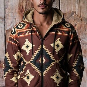 Western Print Hooded Jacket